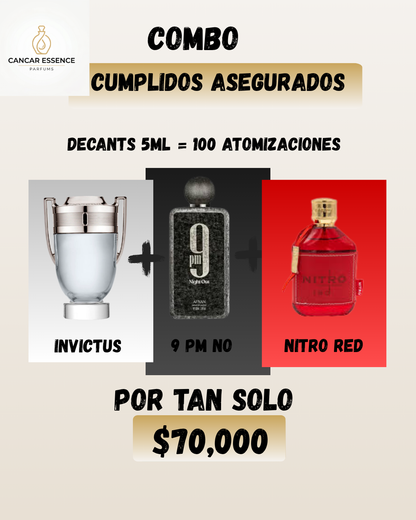 Cumplidos Asegurados (Invictus, 9 PM Night Out, Nitro Red) 5ml
