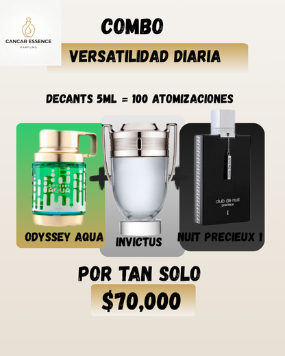 Versatilidad Diaria (Odyssey Aqua , Invictus , Nuit preciux I) 5ml